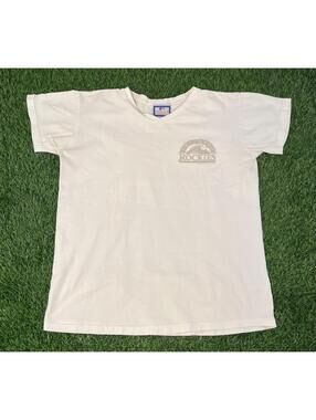 Vintage 90s MLB Colorado Rockies White V-Neck T-Shirt Womens Size Medium